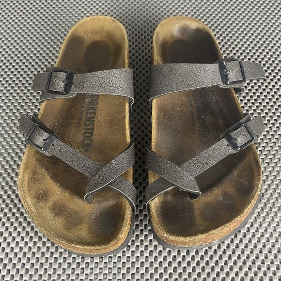 Birkenstock Mayari Adult Sandals 37 L6 M4 Dark Gray Thong Buckle Made In Germany - Picture 5 of 12